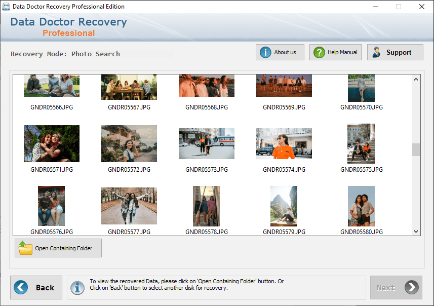 View Recoverd Files and Folders