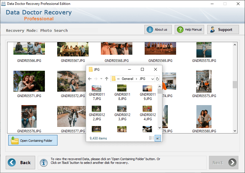 open contaning folder